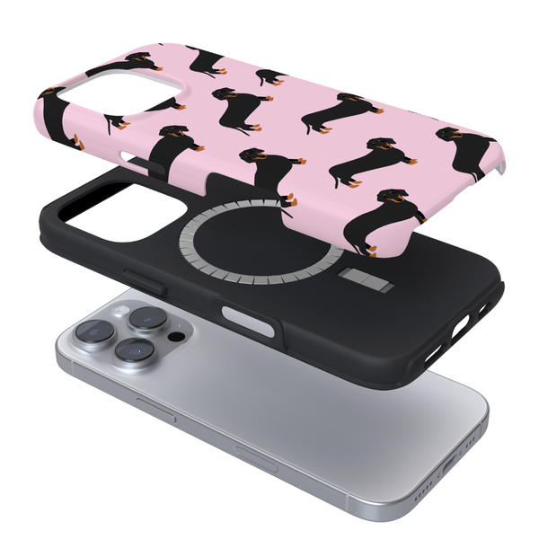 Tough MagSafe Phone Case - Pink Dachshund
