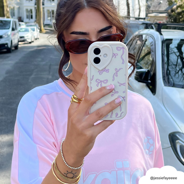 Bowtifully Ribbed Heart Camera Phone Case