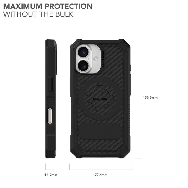 Rokform Rugged Case for iPhone 16 (Black)