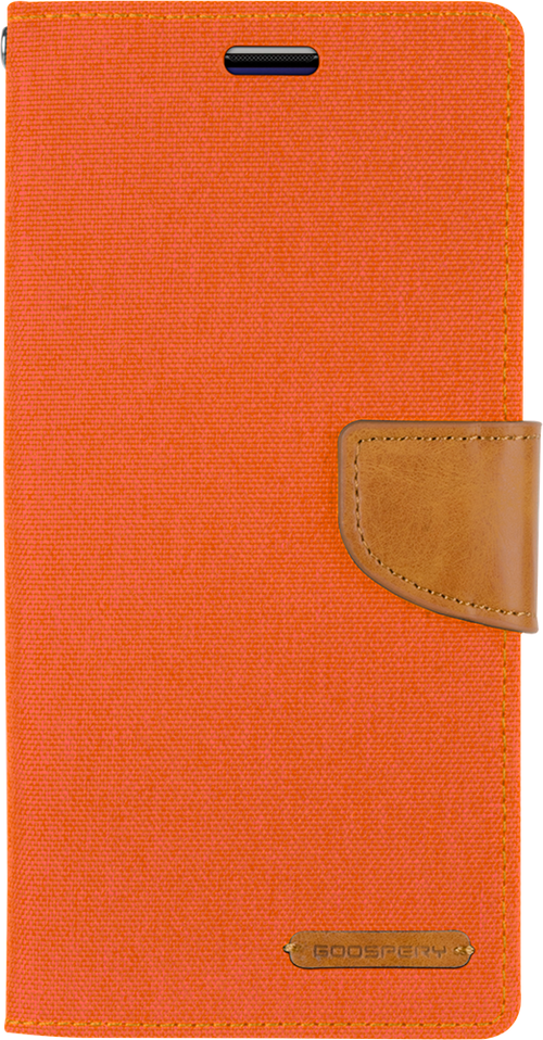 Goospery Canvas Diary For Galaxy S10 5G in Black, Blue, Green, Grey, Navy, Orange, Pink, Red - Orange