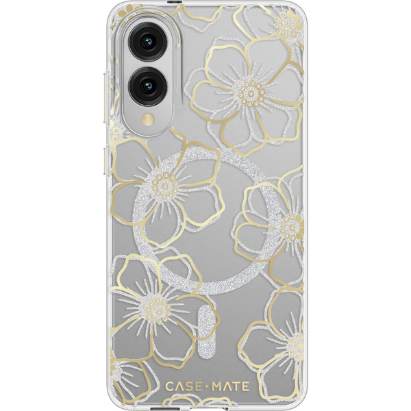 Case-Mate Magnet Case for Galaxy S25 Edge (Metal Floral Gems Gold)