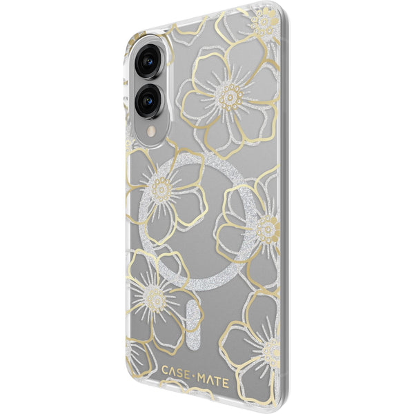 Case-Mate Magnet Case for Galaxy S25 Edge (Metal Floral Gems Gold)