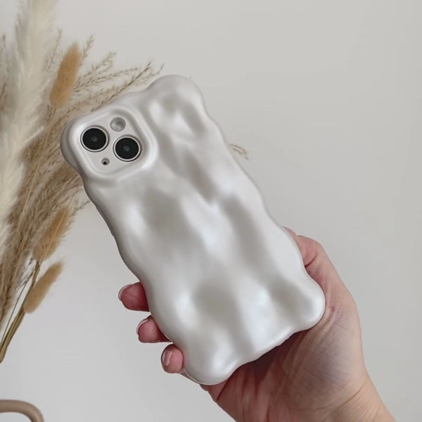 3D Pearl Phone Case - White