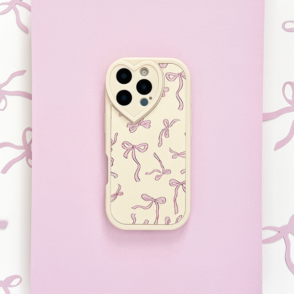 Bowtifully Ribbed Heart Camera Phone Case