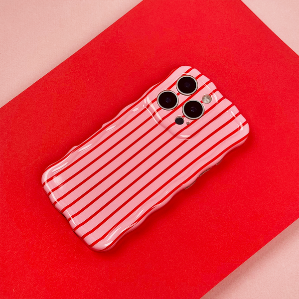 Wavy Phone Case - Cherry Stripe