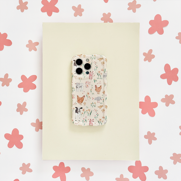 Wavy Phone Case - Farmyard Friends