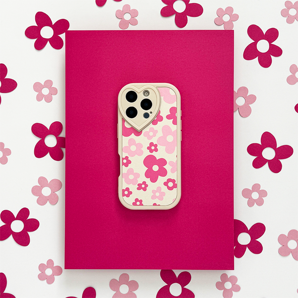Flower Power Ribbed Heart Camera Phone Case