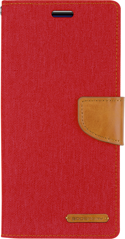 Goospery Canvas Diary For Galaxy A22 5G - red
