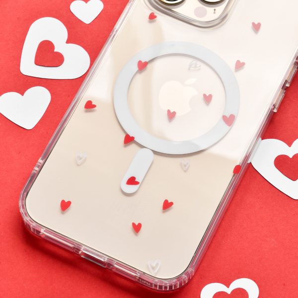 Clear MagSafe Phone Case - Cute Hearts