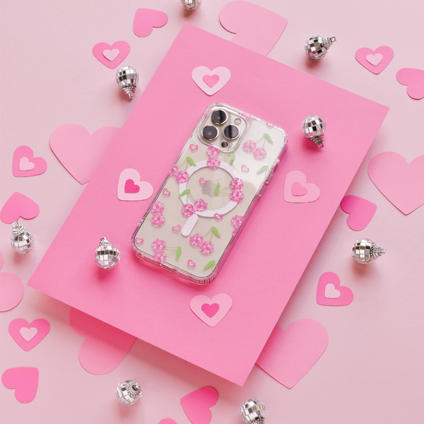 Clear MagSafe Phone Case - Disco Cherries