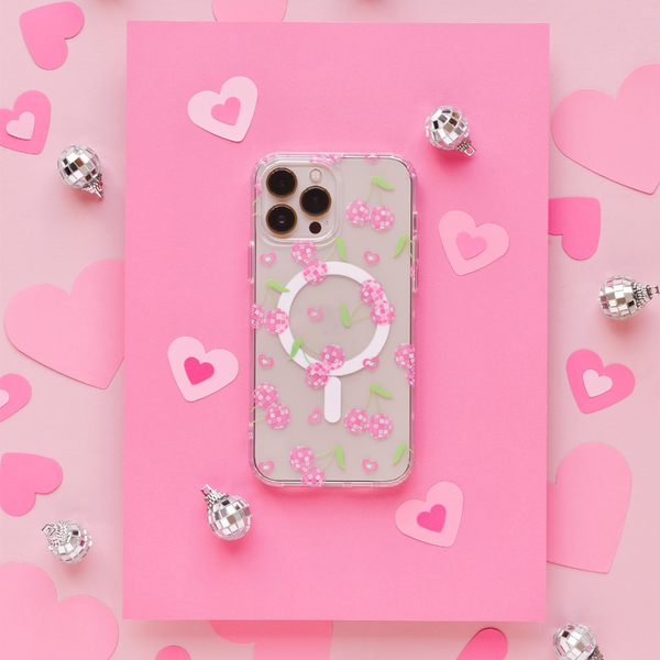 Clear MagSafe Phone Case - Disco Cherries