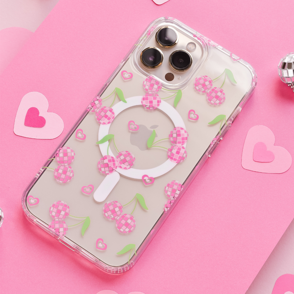 Clear MagSafe Phone Case - Disco Cherries