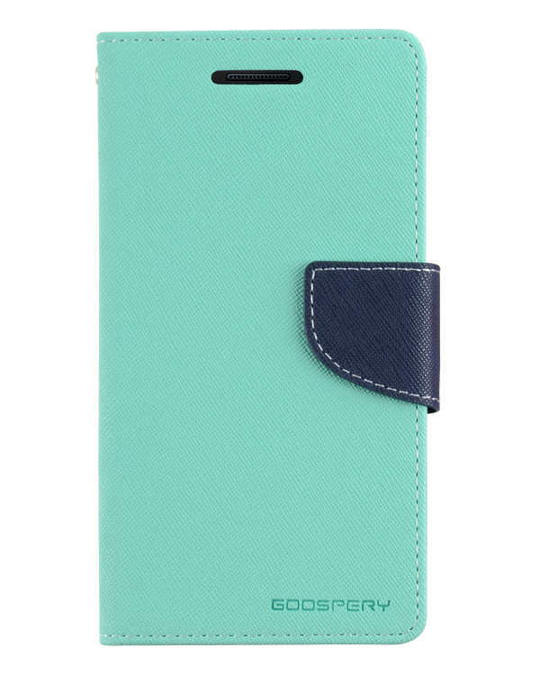 Fancy Diary Case for iPhone 13 mini - Mint/Navy