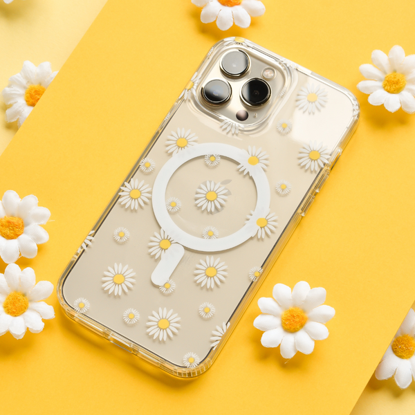Clear MagSafe Phone Case - Daisy