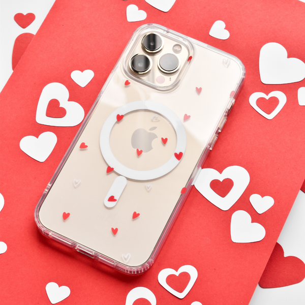 Clear MagSafe Phone Case - Cute Hearts