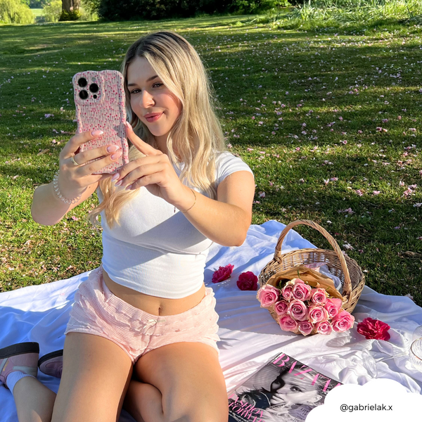 Wavy Phone Case - Peony Bow