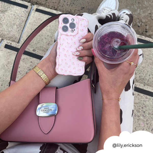 Wavy Phone Case - Ditsy Floral Pink