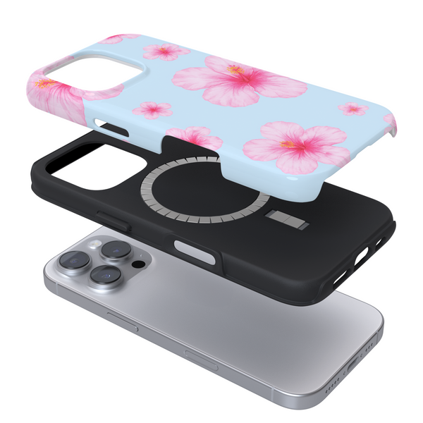 Tough MagSafe Phone Case - Island Girl Baby Blue Hibiscus