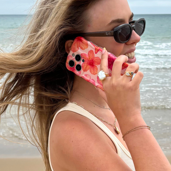 Wavy Phone Case - Island Girl Pink Hibiscus
