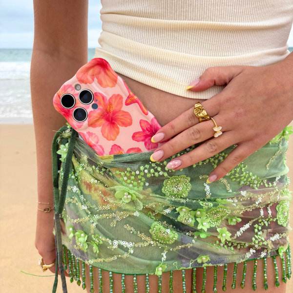 Wavy Phone Case - Island Girl Pink Hibiscus