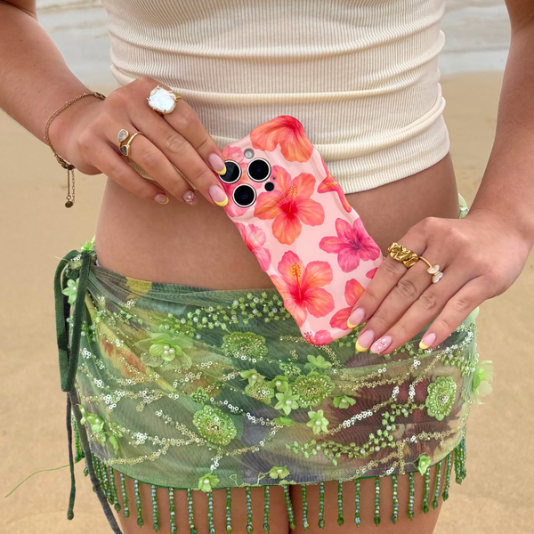 Wavy Phone Case - Island Girl Pink Hibiscus
