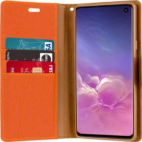Goospery Canvas Diary For Galaxy Note 10 Plus - Orange