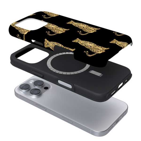 Tough MagSafe Phone Case - Cheetah on Black