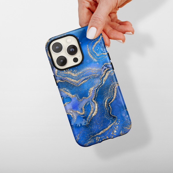 Tough MagSafe Phone Case - Royal Blue Crystal Agate