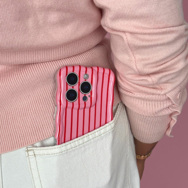 Wavy Phone Case - Cherry Stripe