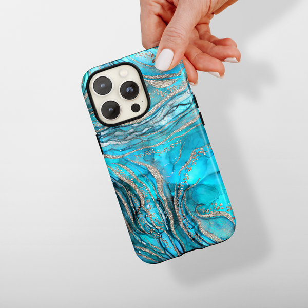 Tough MagSafe Phone Case - Turquoise Crystal Agate