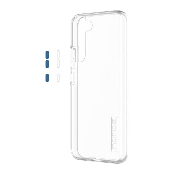 Incipio DualPro Classic+ for Samsung Galaxy S22+ - Clear with Clear & Alantic Blue Buttons - Clear