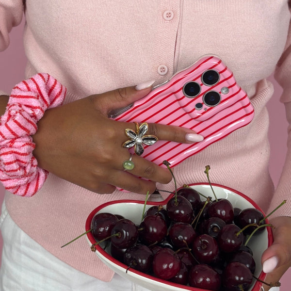 Wavy Phone Case - Cherry Stripe