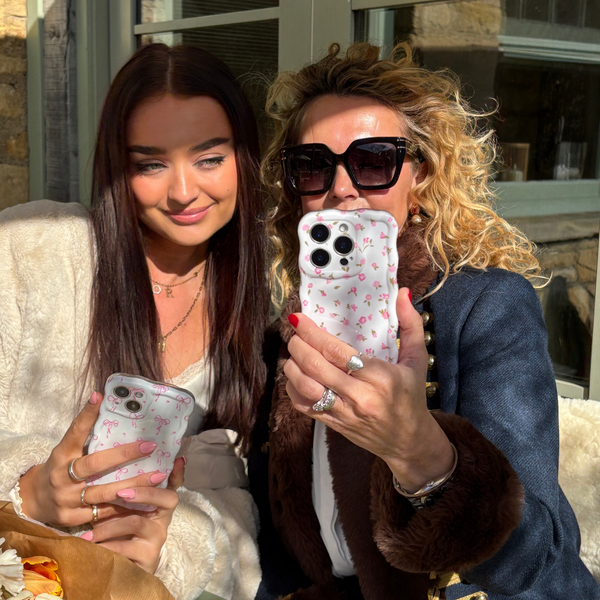 Wavy Phone Case - Pink Watercolour Flowers