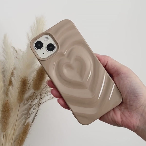 Melting Heart Phone Case - Biscuit Beige