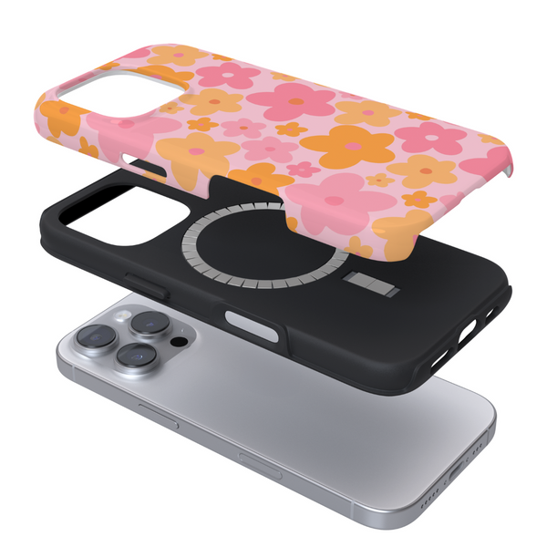 Tough MagSafe Phone Case - Pink & Orange Bloom