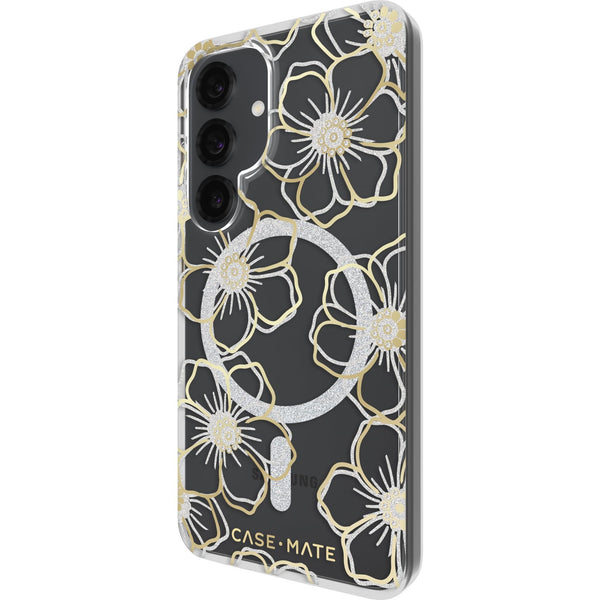 Case-Mate Floral Gems Case for Galaxy S25 (Gold)