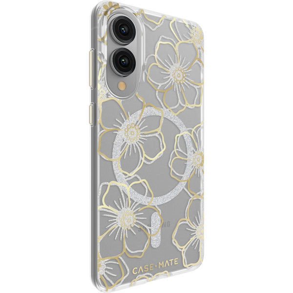 Case-Mate Magnet Case for Galaxy S25 Edge (Metal Floral Gems Gold)