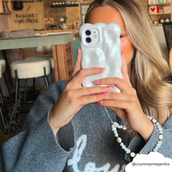 3D Pearl Phone Case - White