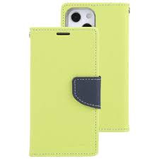 Fancy Diary Case for iPhone 13 mini - Lime/Navy