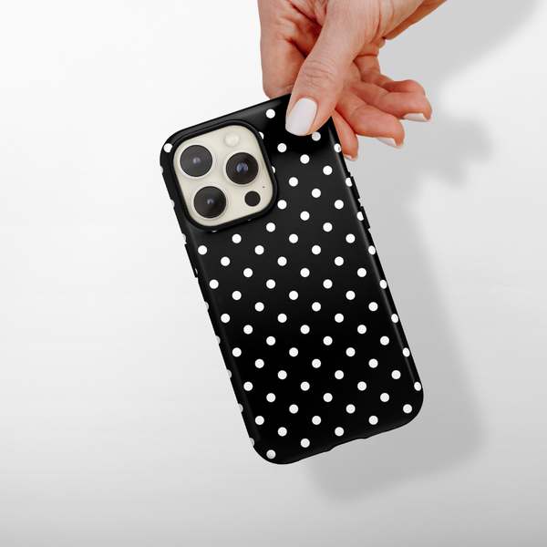 Tough MagSafe Phone Case - Black Polka Dots
