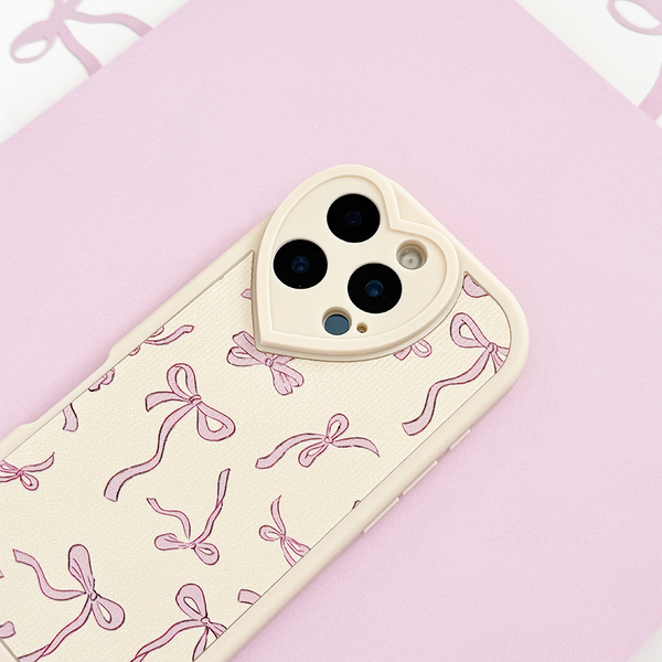 Bowtifully Ribbed Heart Camera Phone Case
