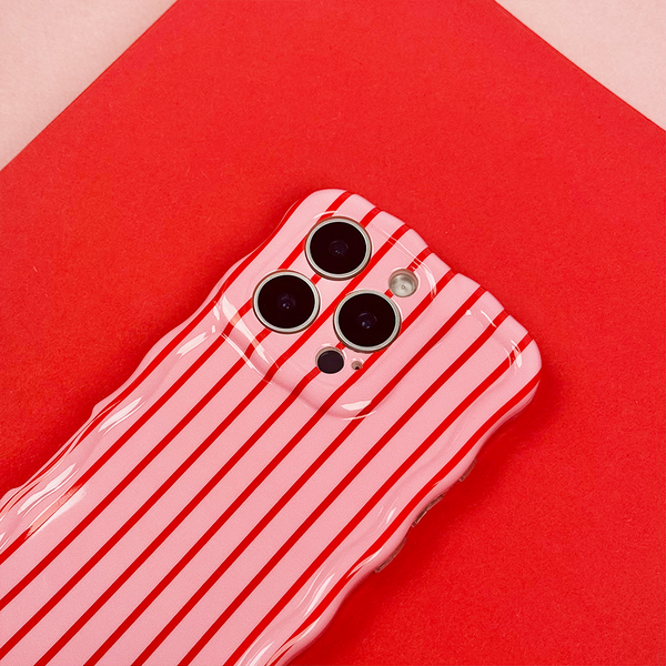Wavy Phone Case - Cherry Stripe