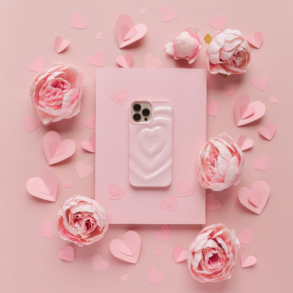 Melting Heart Phone Case - Peony Pink