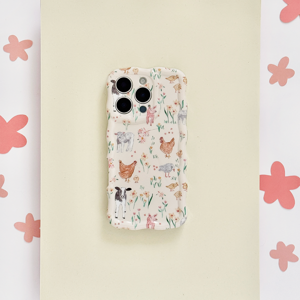 Wavy Phone Case - Farmyard Friends