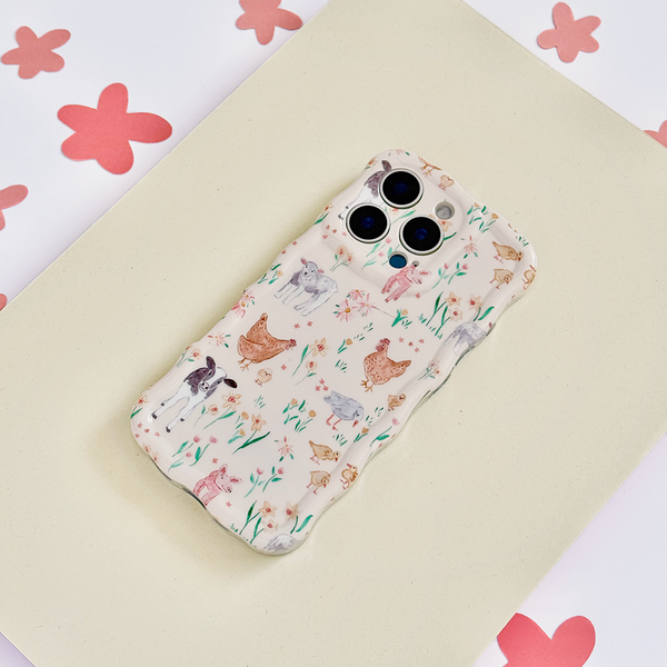 Wavy Phone Case - Farmyard Friends