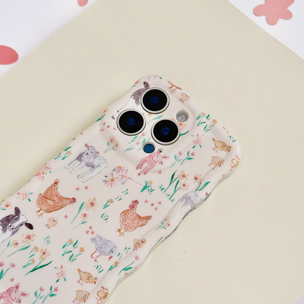 Wavy Phone Case - Farmyard Friends