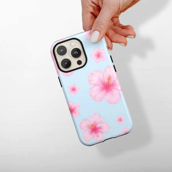 Tough MagSafe Phone Case - Island Girl Baby Blue Hibiscus