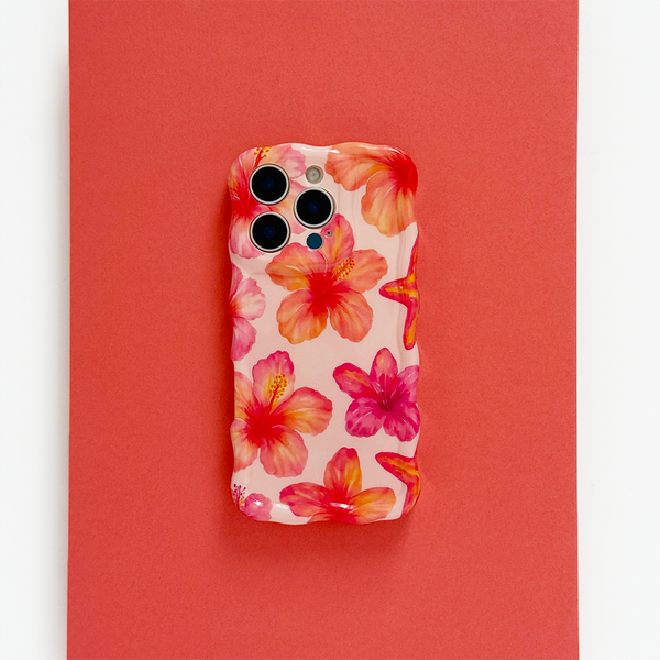 Wavy Phone Case - Island Girl Pink Hibiscus