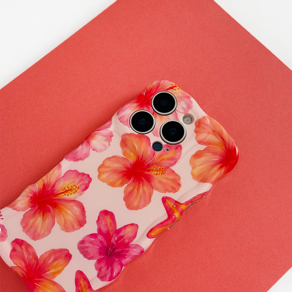 Wavy Phone Case - Island Girl Pink Hibiscus