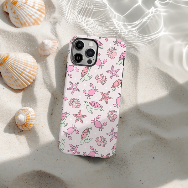 Tough MagSafe Phone Case - Sea Life Party - Pink